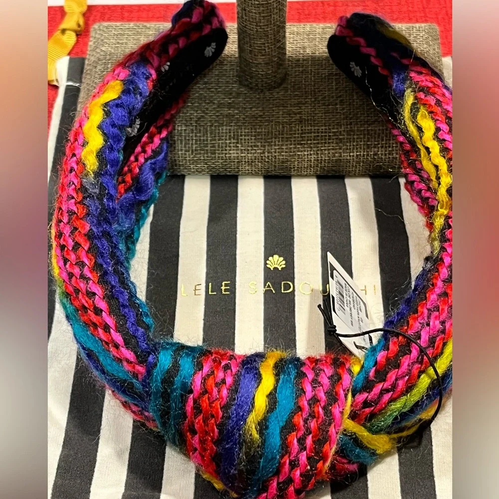 LELE SADOUGHI NWT  WILDBERRY MIXED RAINBOW YARN KNOTTED HEADBAND